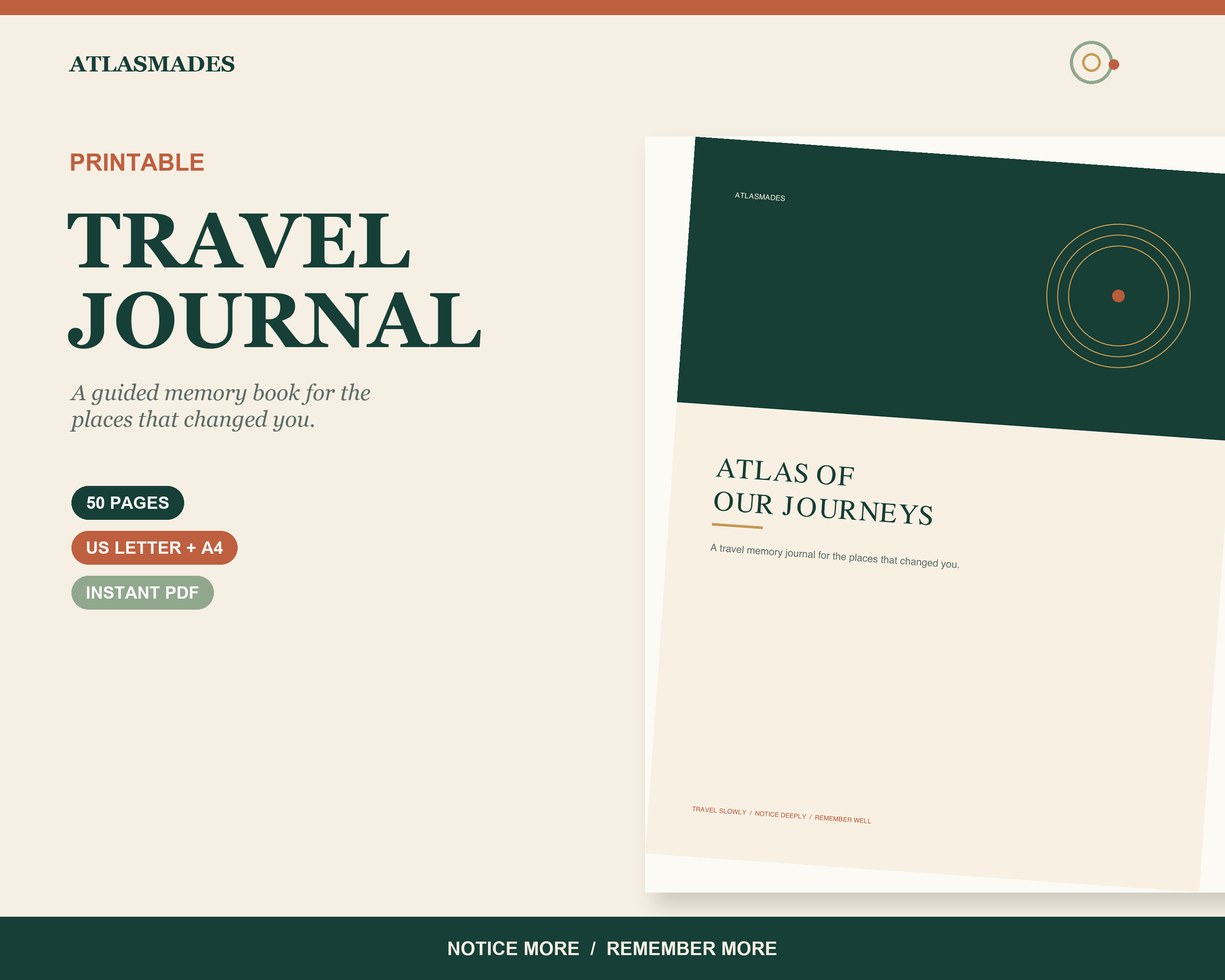 Atlas of Our Journeys printable travel journal preview