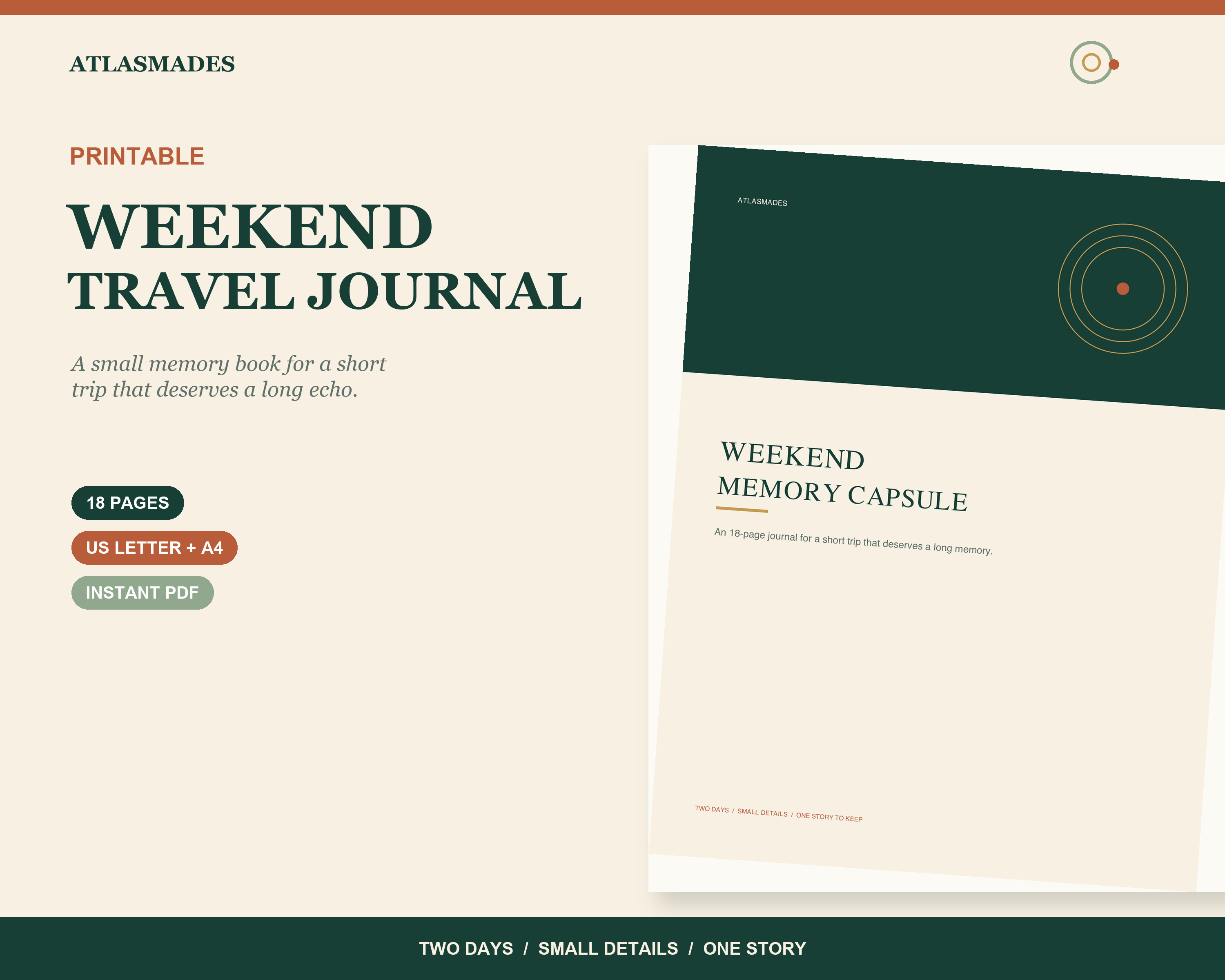 Weekend Memory Capsule printable travel journal preview